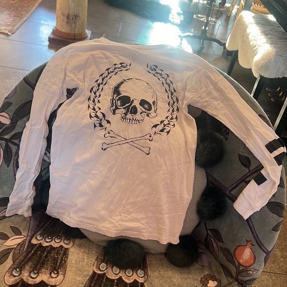 Lauren Moshi kids skull long sleeve t-shirt! size 10! - Picture 1 of 15